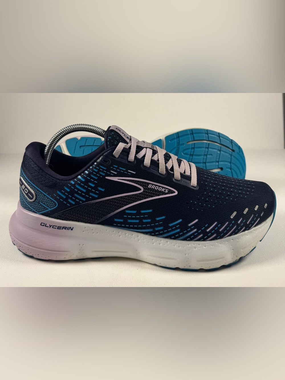 Women's Brooks Glycerin 20 Size 11B Running Shoes Blue Navy Purple.